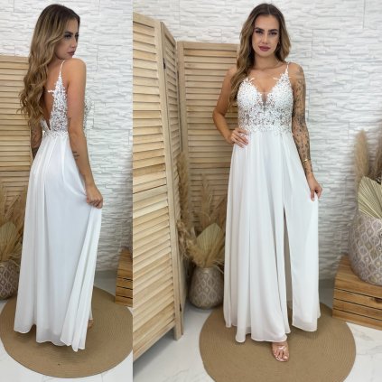 Plesové šaty Declan (Barva Bílá, Velikost S)