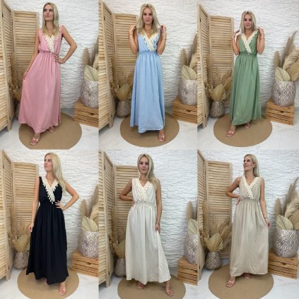 Šaty Michaela 1 (Barva světlá hnědá, Velikost XL/2XL)