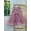 Dětské šaty Kristi 4-14 let (Barva Starorůžová, Velikost 4)
