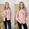 Kožená bunda Letea (Barva Růžová, Velikost L)