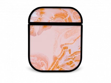 Kryt na Airpods orange mramor (Model Airpods 2021)