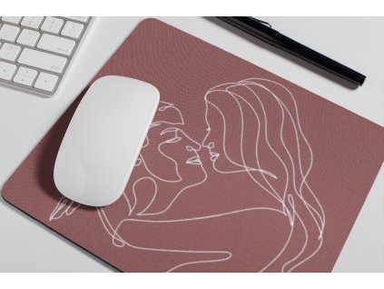 mousepad mockup over a desk next to a pen 27549