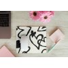 mousepad mockup over a wooden surface by some flowers and a laptop 27560