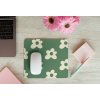 mousepad mockup over a wooden surface by some flowers and a laptop 27560