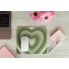 mousepad mockup over a wooden surface by some flowers and a laptop 27560