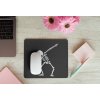 mousepad mockup over a wooden surface by some flowers and a laptop 27560