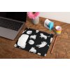 mockup of a mousepad lying on a rustic table next to a flower vase 27554 (16)