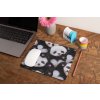 mockup of a mousepad lying on a rustic table next to a flower vase 27554 (22)
