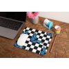 mockup of a mousepad lying on a rustic table next to a flower vase 27554 (2)