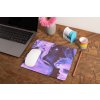 mockup of a mousepad lying on a rustic table next to a flower vase 27554 (18)