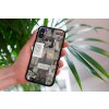 mockup of a woman holding a clear phone case in front of a houseplant 4636 el1