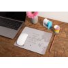 mockup of a mousepad lying on a rustic table next to a flower vase 27554 (7)