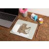 mockup of a mousepad lying on a rustic table next to a flower vase 27554 (8)