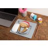mockup of a mousepad lying on a rustic table next to a flower vase 27554 (5)