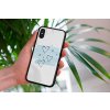 mockup of a woman holding a clear phone case in front of a houseplant 4636 el1