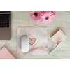 mousepad mockup over a wooden surface by some flowers and a laptop 27560