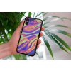 mockup of a woman holding a clear phone case in front of a houseplant 4636 el1