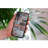 mockup of a woman holding a clear phone case in front of a houseplant 4636 el1