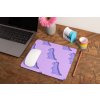 mockup of a mousepad lying on a rustic table next to a flower vase 27554 (3)