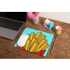 mockup of a mousepad lying on a rustic table next to a flower vase 27554 (4)