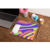 mockup of a mousepad lying on a rustic table next to a flower vase 27554 (9)