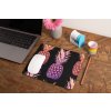 mockup of a mousepad lying on a rustic table next to a flower vase 27554 (13)