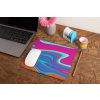 mockup of a mousepad lying on a rustic table next to a flower vase 27554 (26)