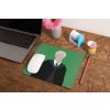 mockup of a mousepad lying on a rustic table next to a flower vase 27554 (29)