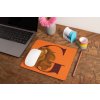 mockup of a mousepad lying on a rustic table next to a flower vase 27554 (30)