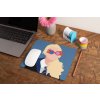 mockup of a mousepad lying on a rustic table next to a flower vase 27554 (34)