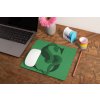 mockup of a mousepad lying on a rustic table next to a flower vase 27554 (39)