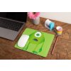 mockup of a mousepad lying on a rustic table next to a flower vase 27554 (40)