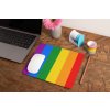 mockup of a mousepad lying on a rustic table next to a flower vase 27554 (44)