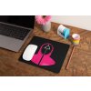 mockup of a mousepad lying on a rustic table next to a flower vase 27554 (45)