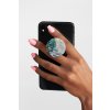 mockup of a hand holding a phone with a phone grip on a plain background 28169