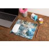 mockup of a mousepad lying on a rustic table next to a flower vase 27554 (12)