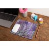 mockup of a mousepad lying on a rustic table next to a flower vase 27554 (57)