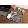 mockup of a mousepad lying on a rustic table next to a flower vase 27554 (44)