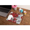 mockup of a mousepad lying on a rustic table next to a flower vase 27554 (31)