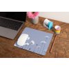 mockup of a mousepad lying on a rustic table next to a flower vase 27554 (92)