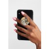 mockup of a hand holding a phone with a phone grip on a plain background 28169