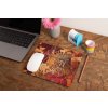 mockup of a mousepad lying on a rustic table next to a flower vase 27554 (6)