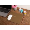 mockup of a mousepad lying on a rustic table next to a flower vase 27554 (13)