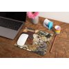 mockup of a mousepad lying on a rustic table next to a flower vase 27554 (18)