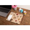 mockup of a mousepad lying on a rustic table next to a flower vase 27554 (25)