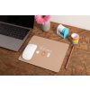 mockup of a mousepad lying on a rustic table next to a flower vase 27554 (38)