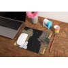 mockup of a mousepad lying on a rustic table next to a flower vase 27554 (8)