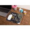 mockup of a mousepad lying on a rustic table next to a flower vase 27554 (8)