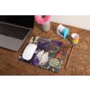 mockup of a mousepad lying on a rustic table next to a flower vase 27554 (19)