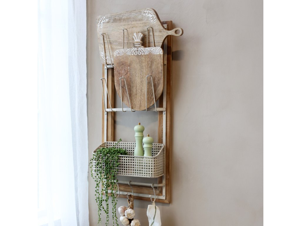 Držiak s háčikmi a košíkom – Holder w. hooks & basket